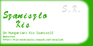 szaniszlo kis business card